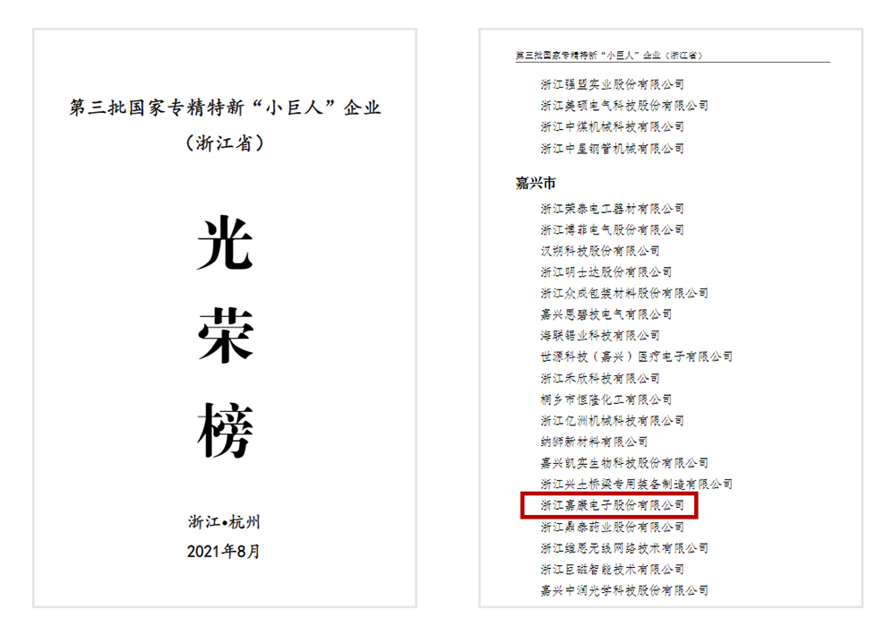 浙江嘉康电子股份有限公司入围第三批国家专精特新“小巨人”企业.jpg